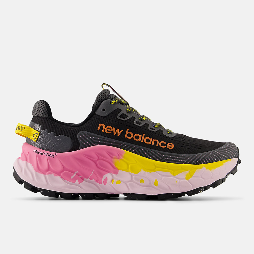 New Balance Fresh Foam X Trail More v3 Shoes Black with Ginger Lemon and Real Pink